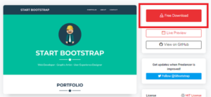 startbootstrap Freelancer ダウンロード