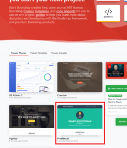 startbootstrap Freelancer 選択